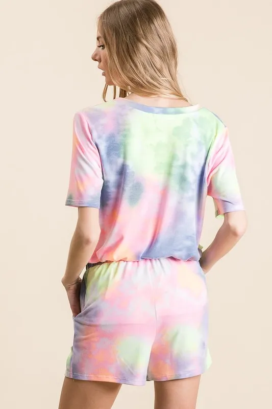 BiBi Tie Dye Casual Shorts with Twill Tape Drawstring - Image 5