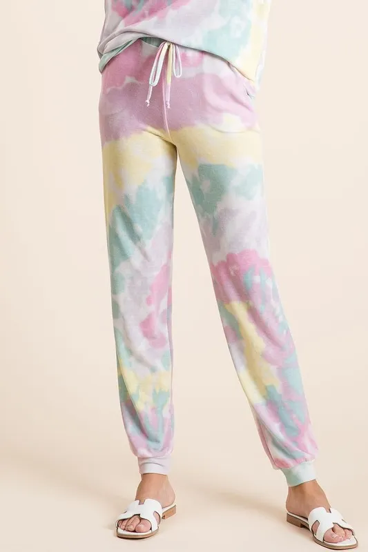 BiBi Tie Dye French Terry Casual Pants - Image 4