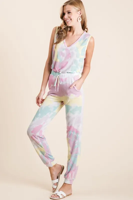BiBi Tie Dye French Terry Casual Pants - Image 9