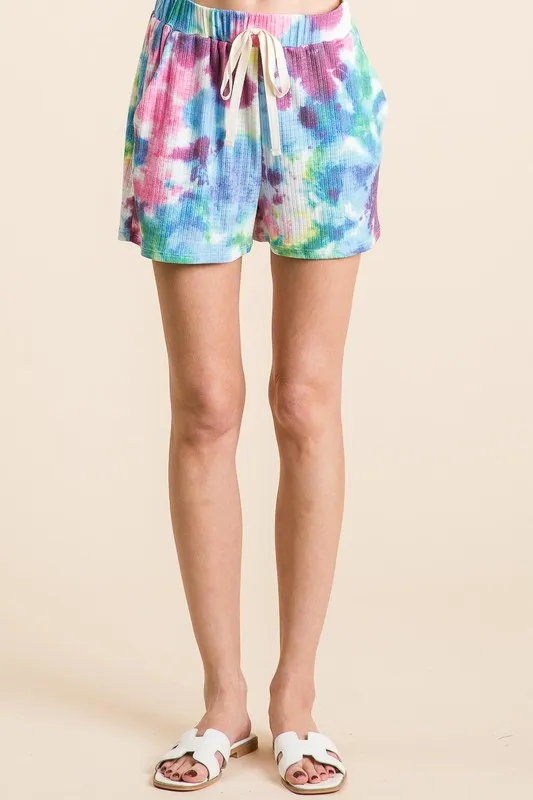 BiBi Tie Dye French Terry Casual Shorts - Image 2