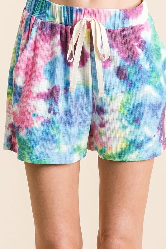 BiBi Tie Dye French Terry Casual Shorts - Image 7
