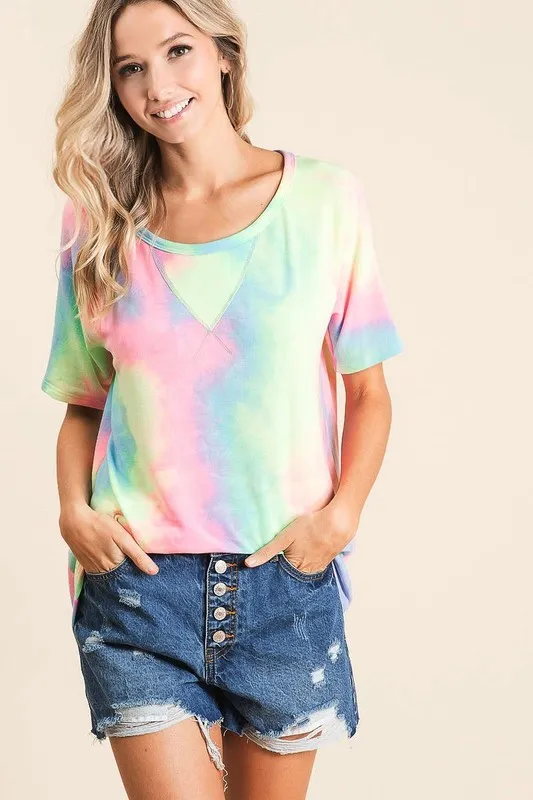 BiBi Tie Dye French Terry Print Top - Image 12