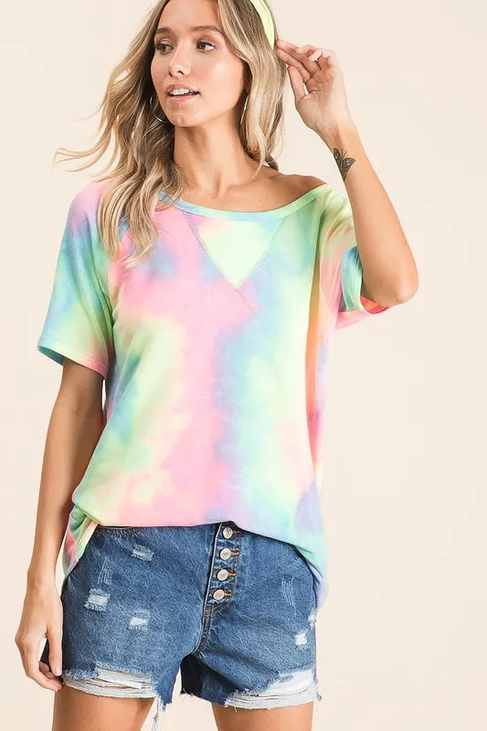 BiBi Tie Dye French Terry Print Top - Image 4
