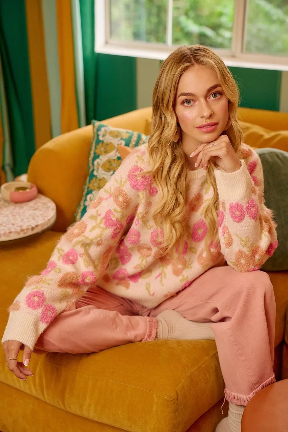 BiBi Towel Texture Floral Pattern Sweater - Image 2