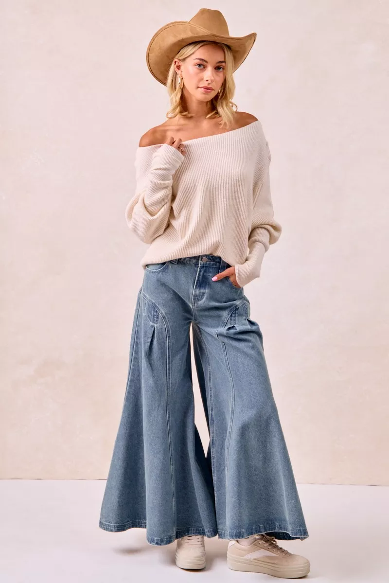 BiBi Waffle Knit Off Shoulder Top - Image 11