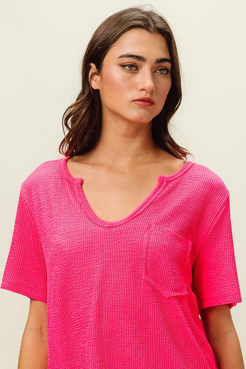 BiBi Waved Rib U Neck Top With Front Pocket - Image 13