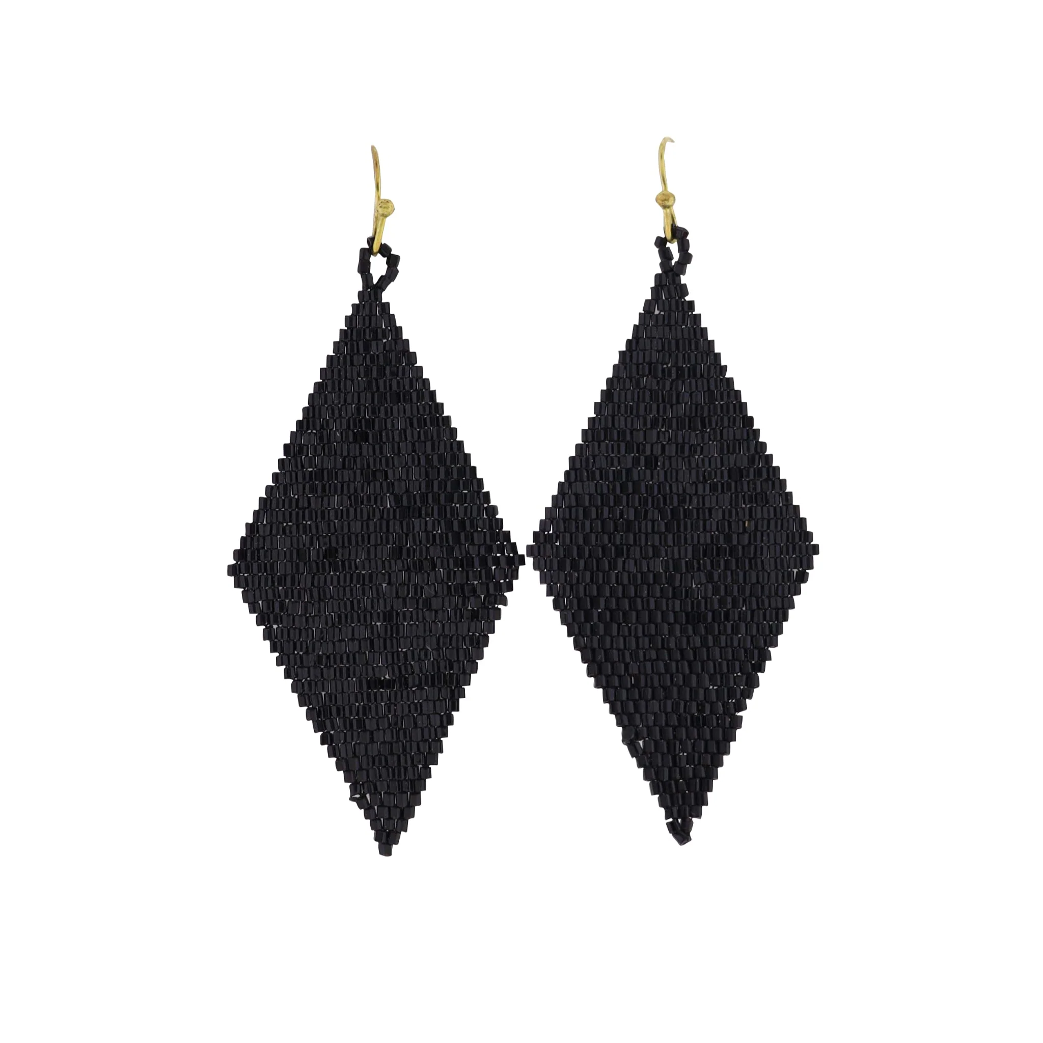 Black Beaded Diamond Earring