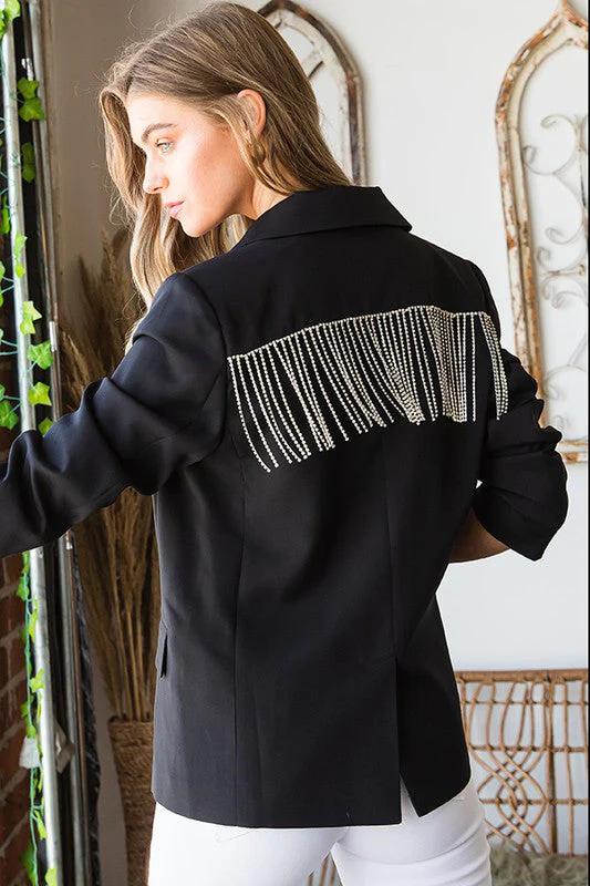 Holiday Glam Tassel Blazer - Image 2