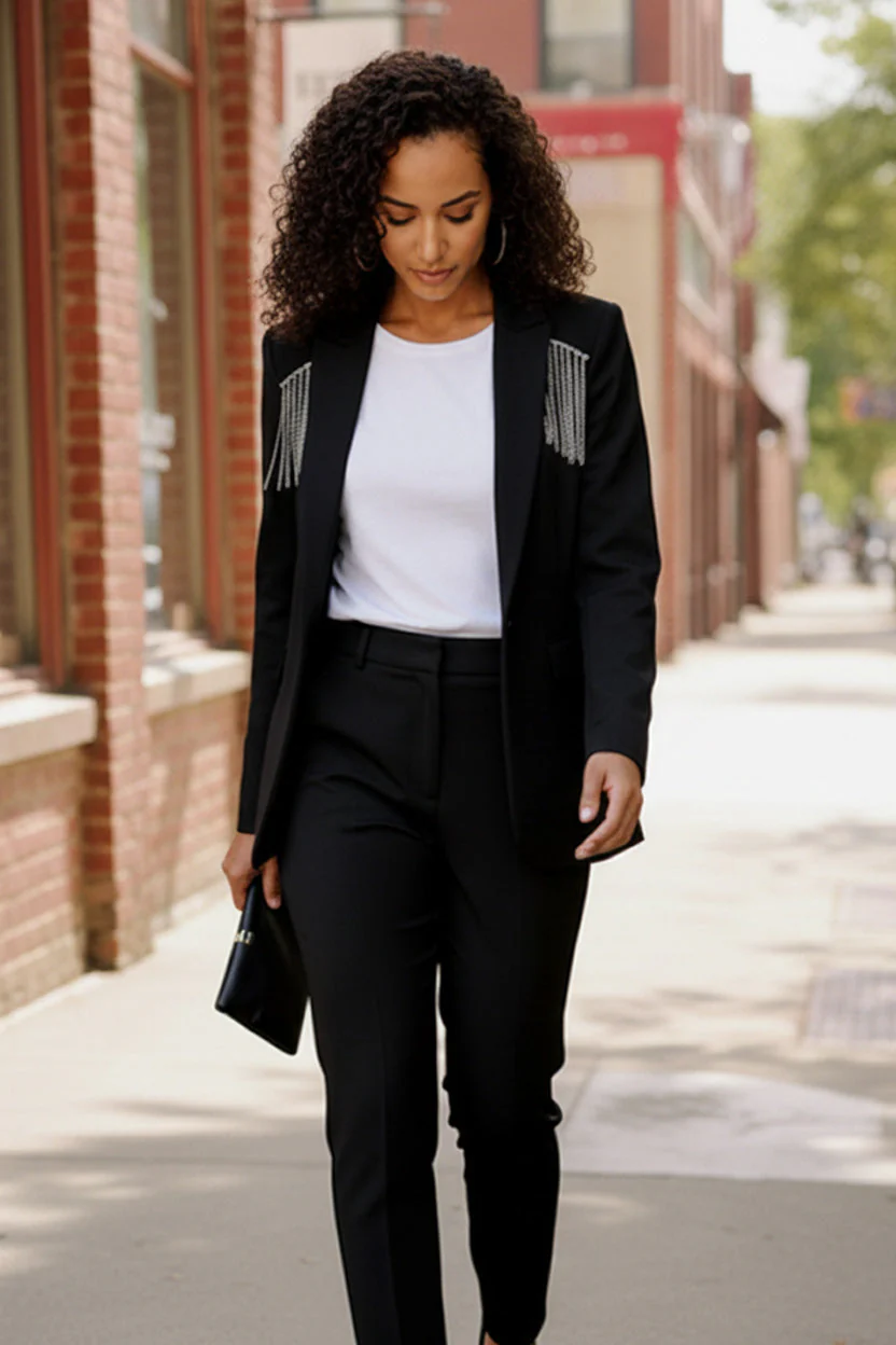 Holiday Glam Tassel Blazer - Image 4