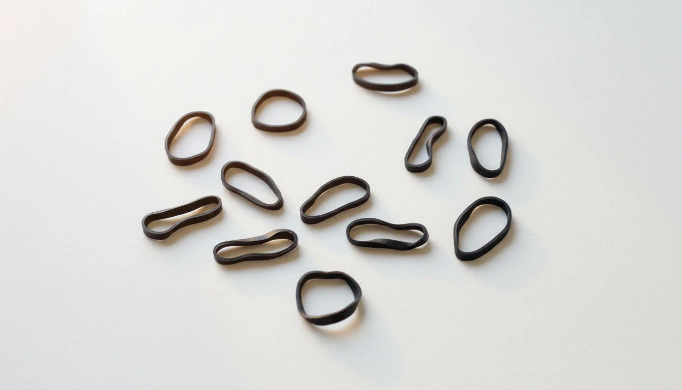 Black Rubber Hairband. Pack of 60
