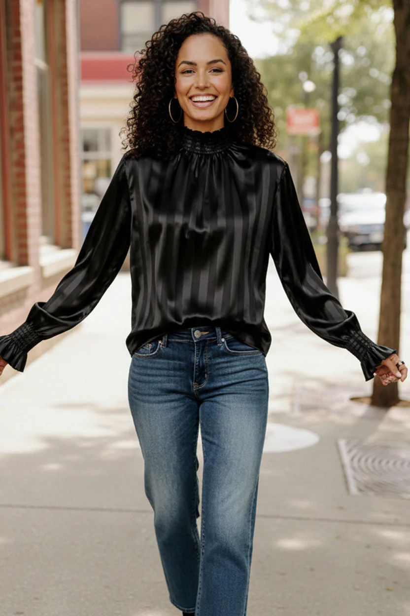 The Satin Scene High Neck Blouse - Image 3