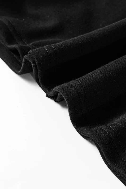 Black Striped Patchwork Collar Sweatshirt - Image 10