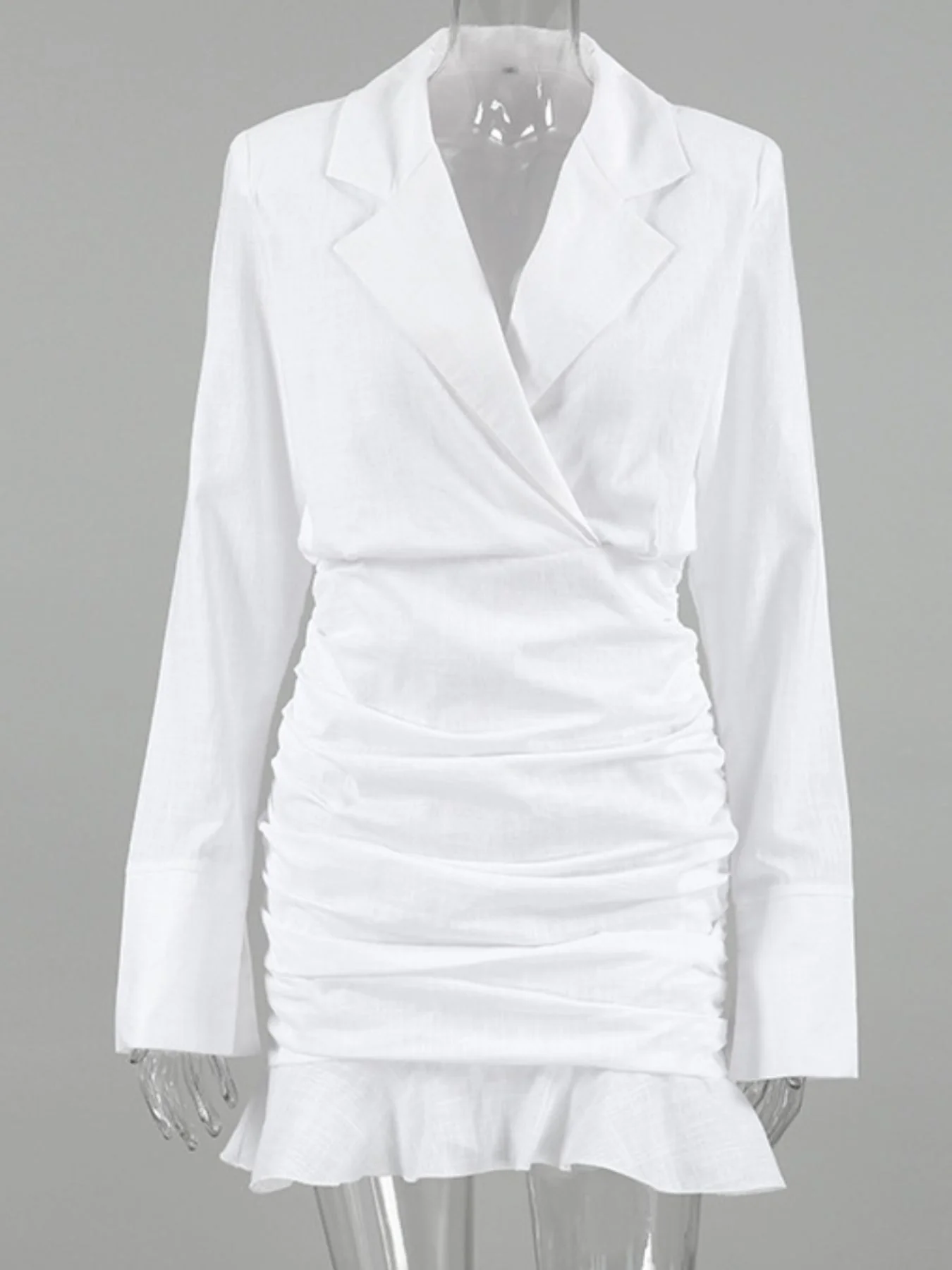 Blazer Style Ruched Mini Dress - Image 7
