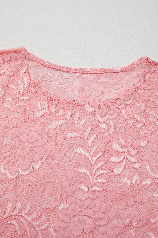 Blossom Floral Lace Sheer Long Sleeve Top - Image 3
