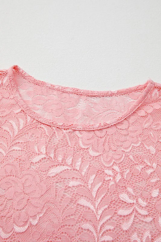 Blossom Floral Lace Sheer Long Sleeve Top - Image 4