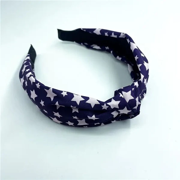 Blue Star Patriotic Cloth Knotted Headband - Image 2
