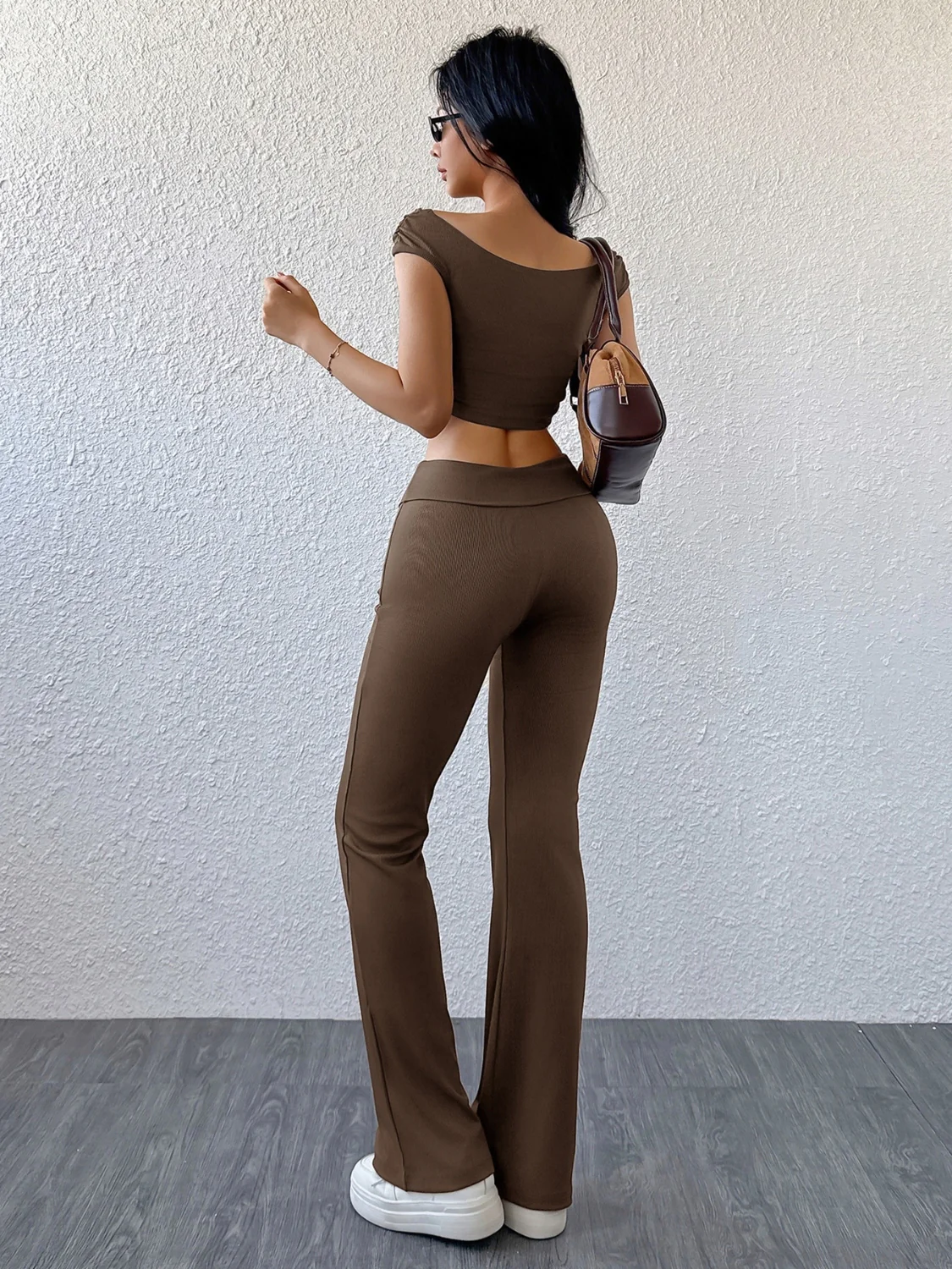 Boat Neck Cap Sleeve Top and Pants Set - Image 4