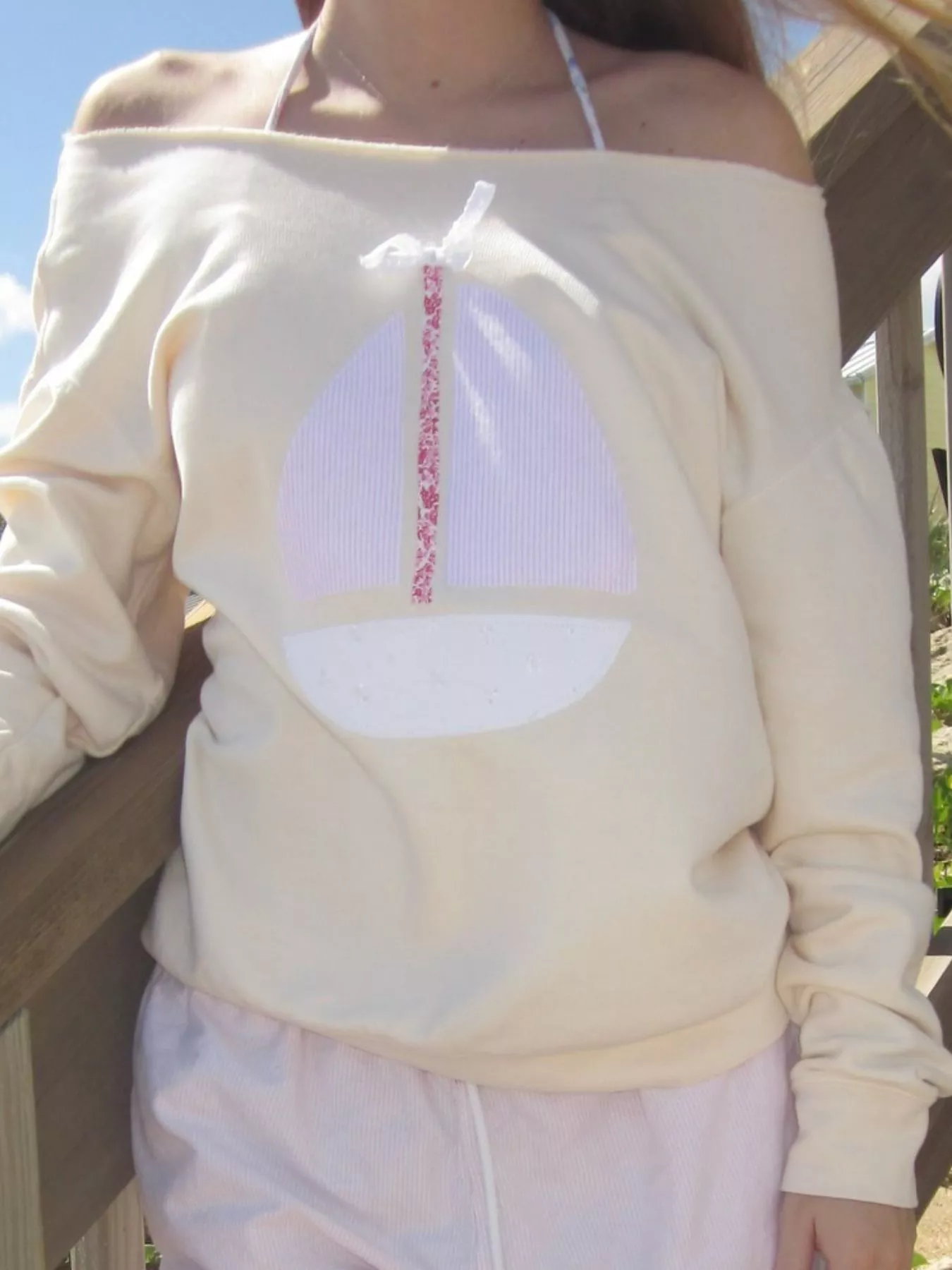 Boat Neck Long Sleeve Patchwork Sweatshirt - Image 12