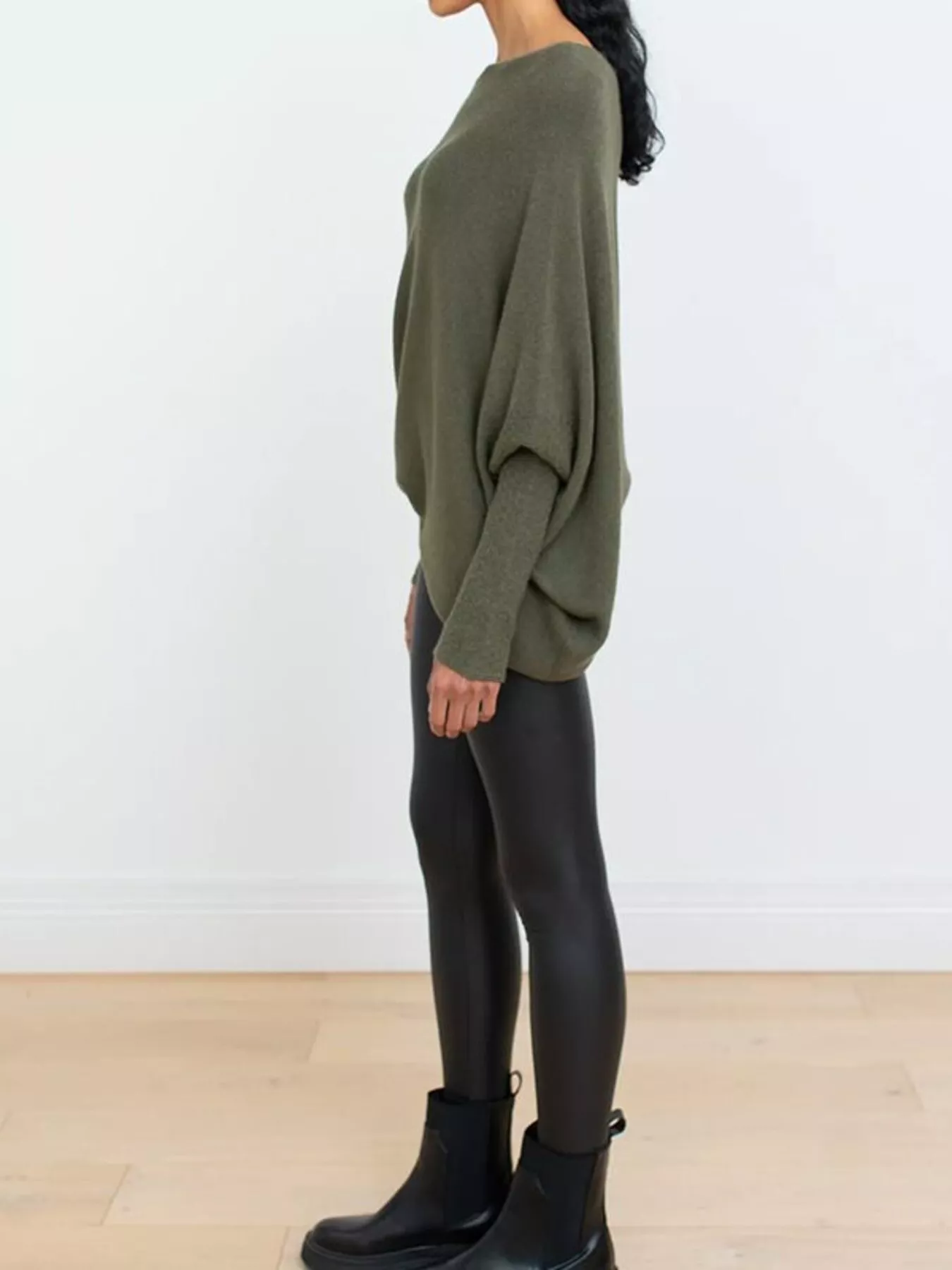 Boat Neck Long Sleeve Sweater - Image 17