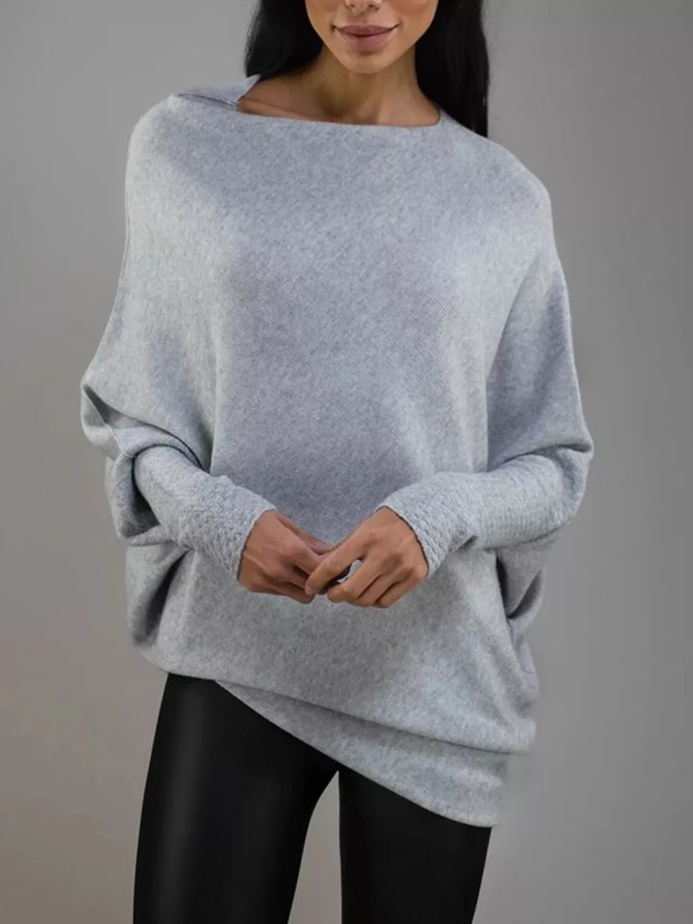 Boat Neck Long Sleeve Sweater - Image 6
