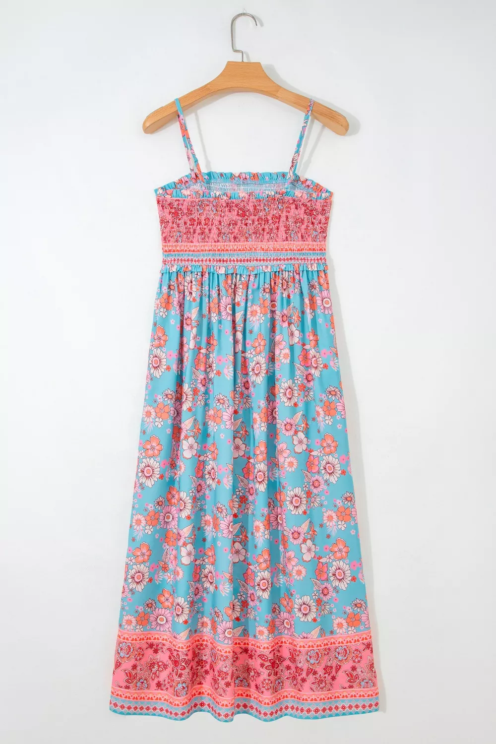 Bohemian Ethnic Print Spaghetti Straps Vacation Maxi Dress - Image 4