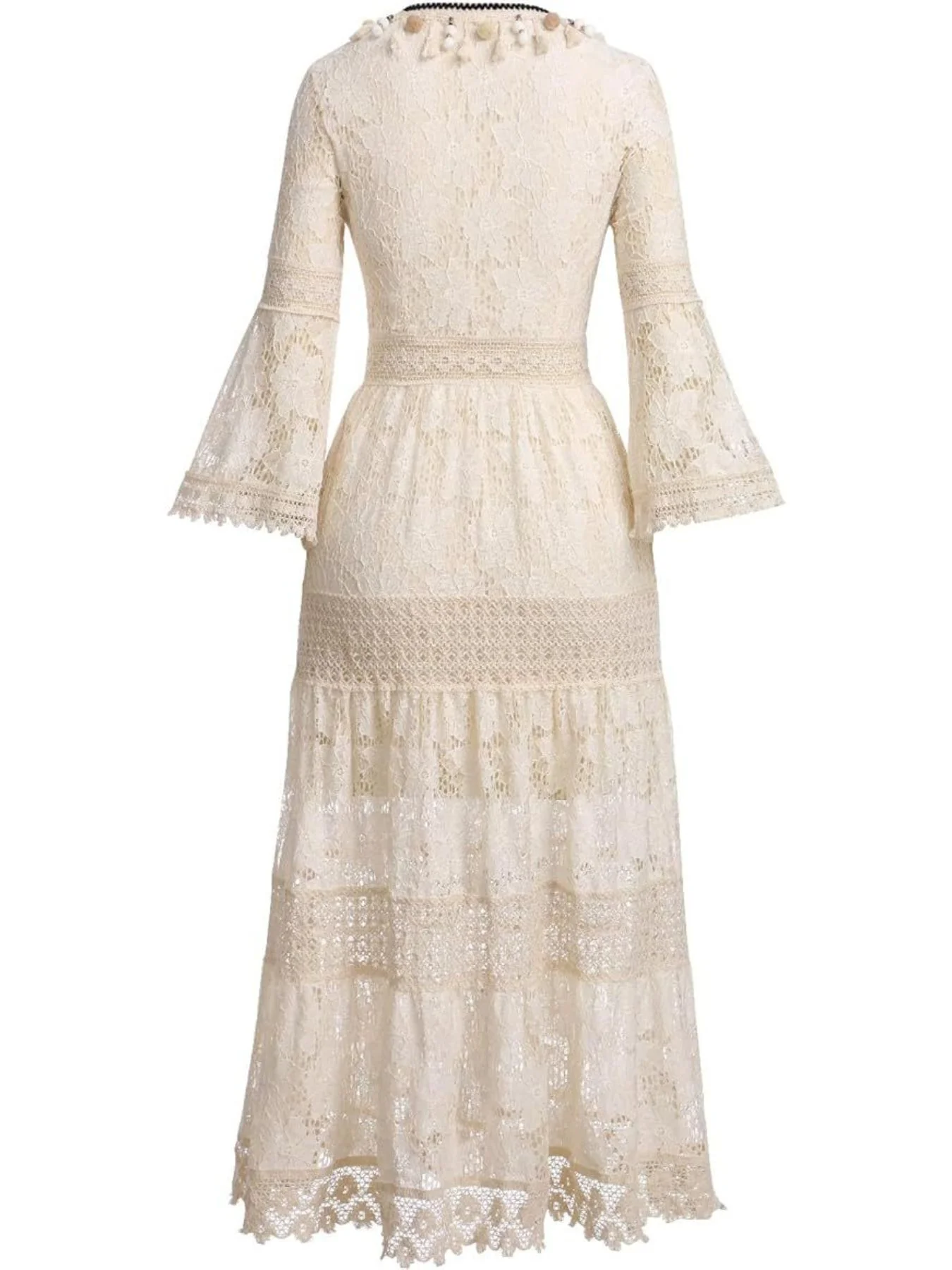 Bohemian Lace Maxi Dress with Bell Sleeves - Image 6