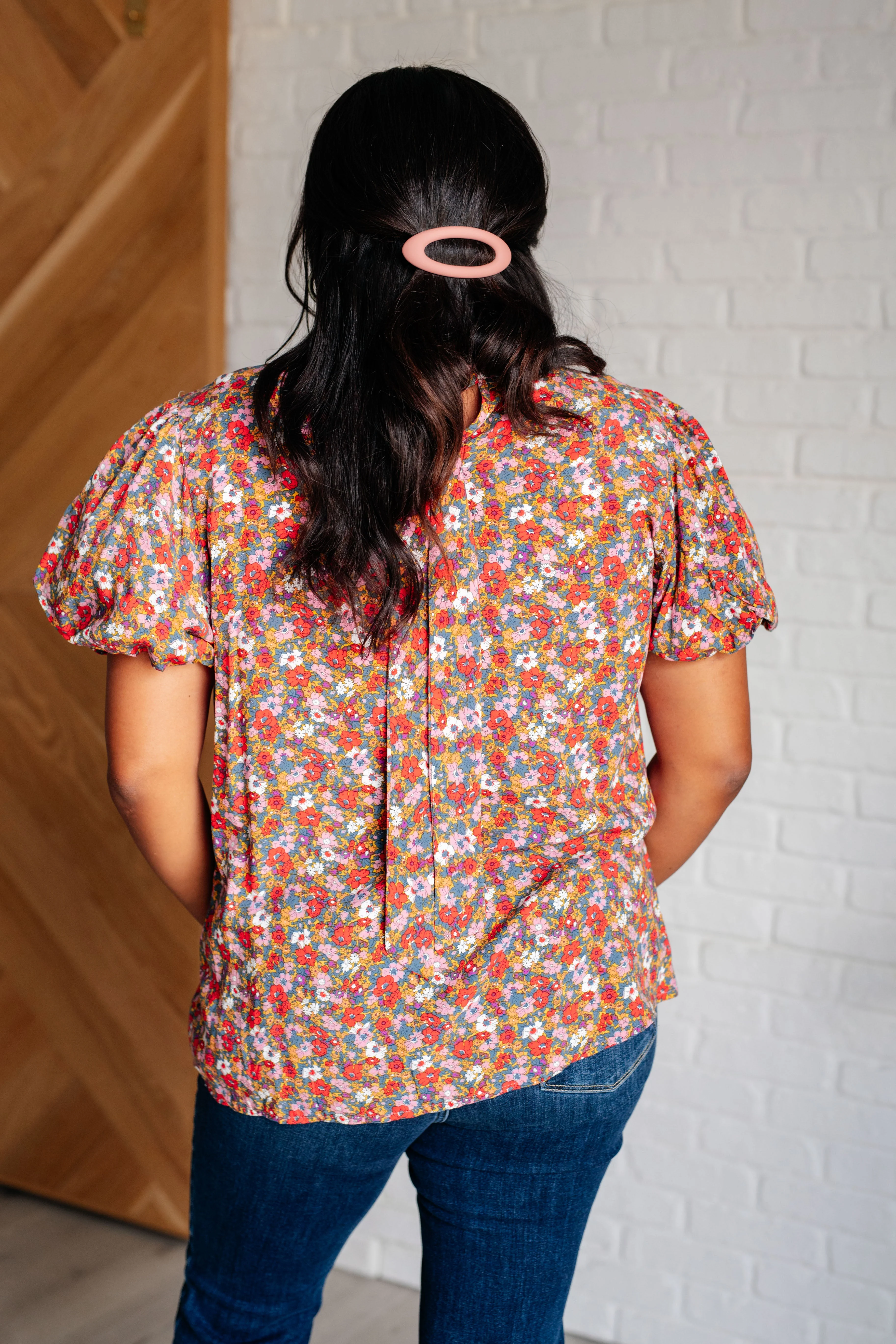 Bohemian Moment Floral Mock Neck Blouse - Image 7