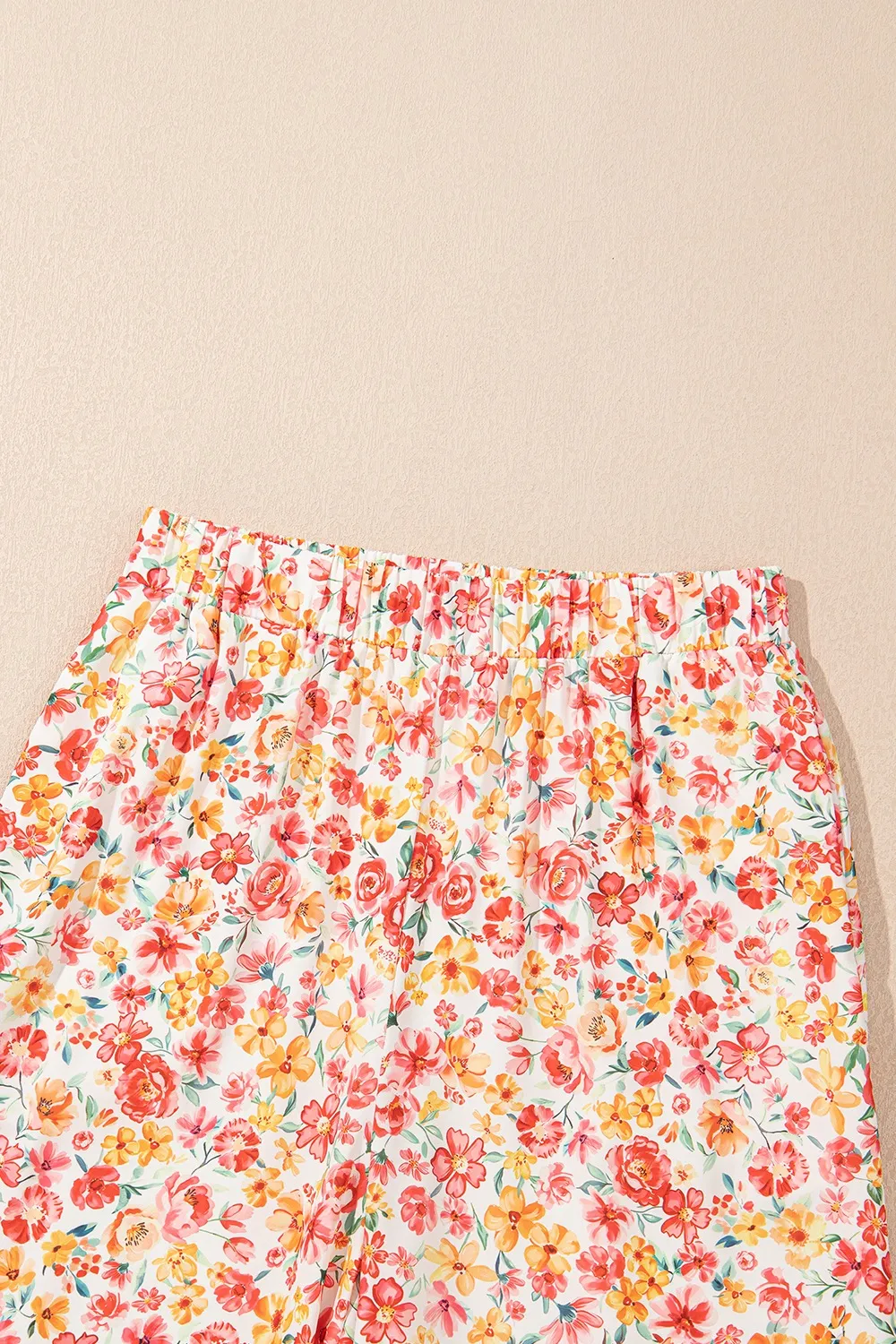 Boho Floral Bandeau Top and High Waist Wide Leg Pants Set - Image 7
