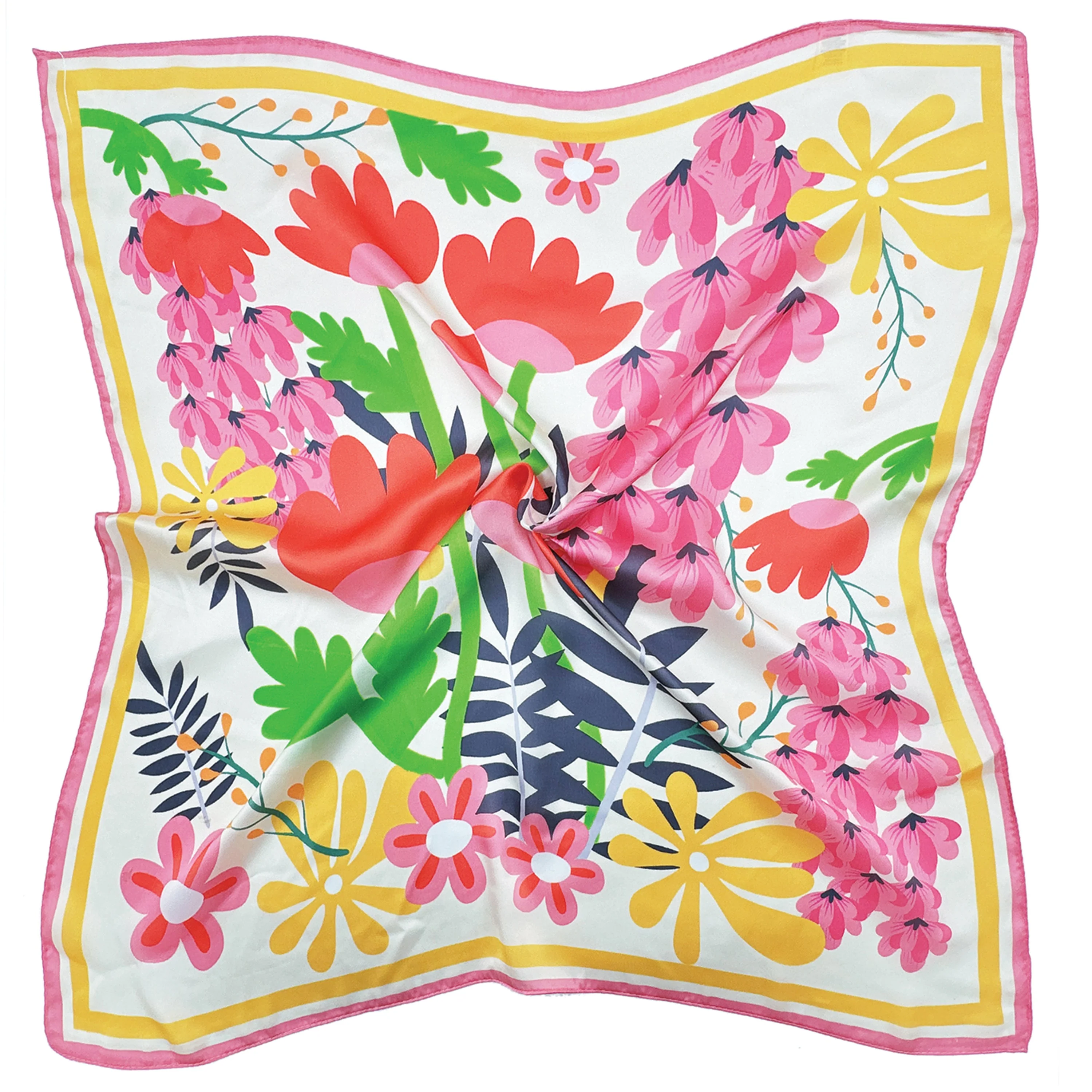 Bold Floral Print Square Scarf - Image 2