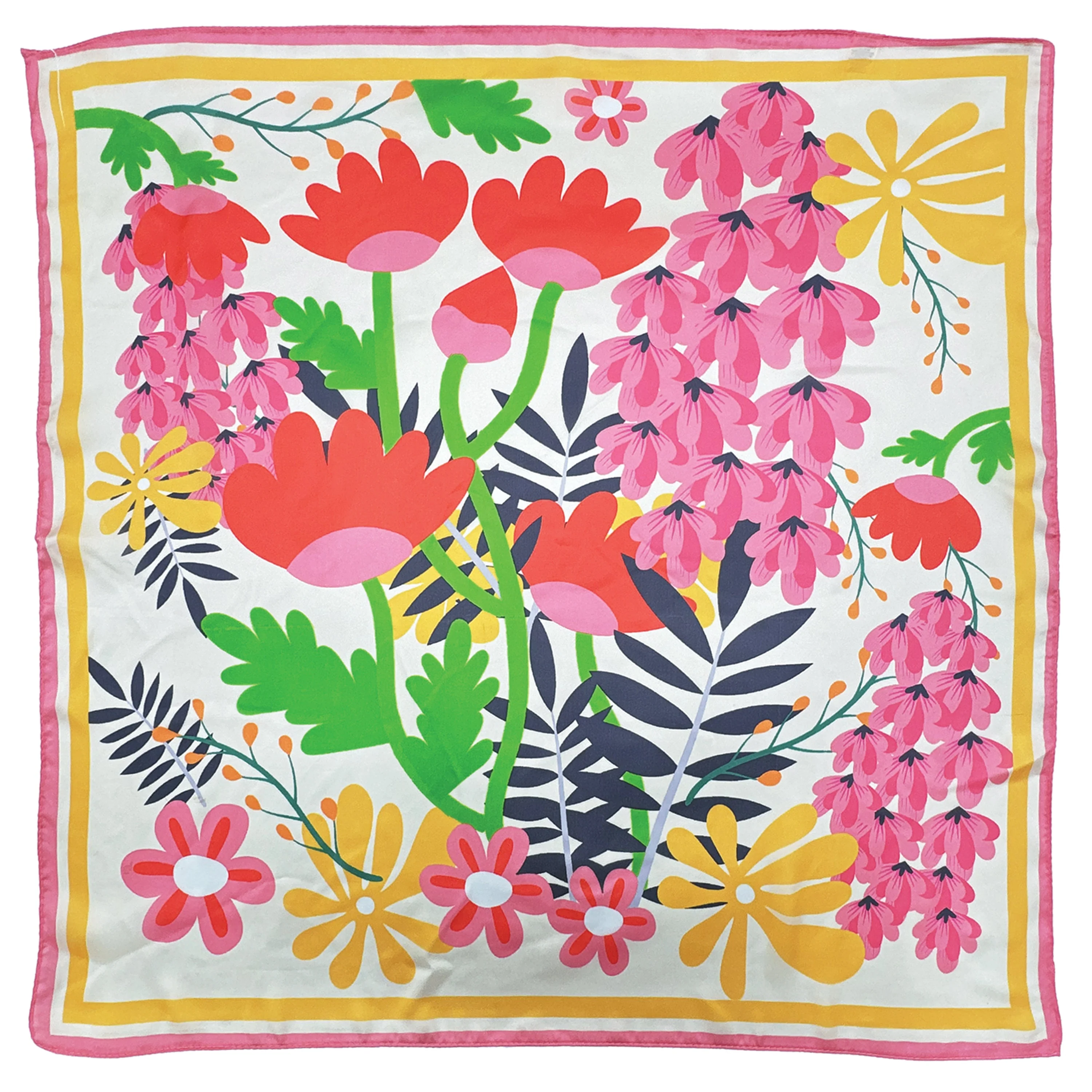 Bold Floral Print Square Scarf - Image 3