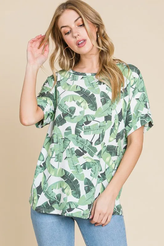 BOMBOM Lightweight Printed Round Neck Short Sleeve T-Shirt - Image 3