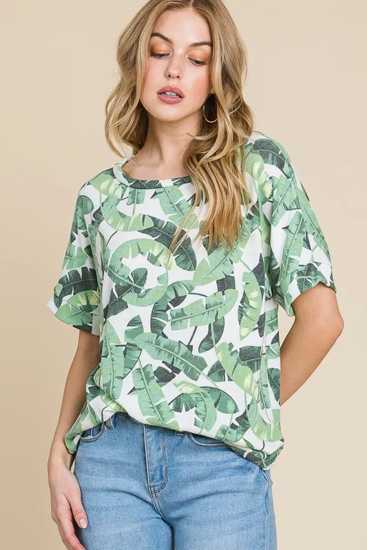 BOMBOM Lightweight Printed Round Neck Short Sleeve T-Shirt - Image 4