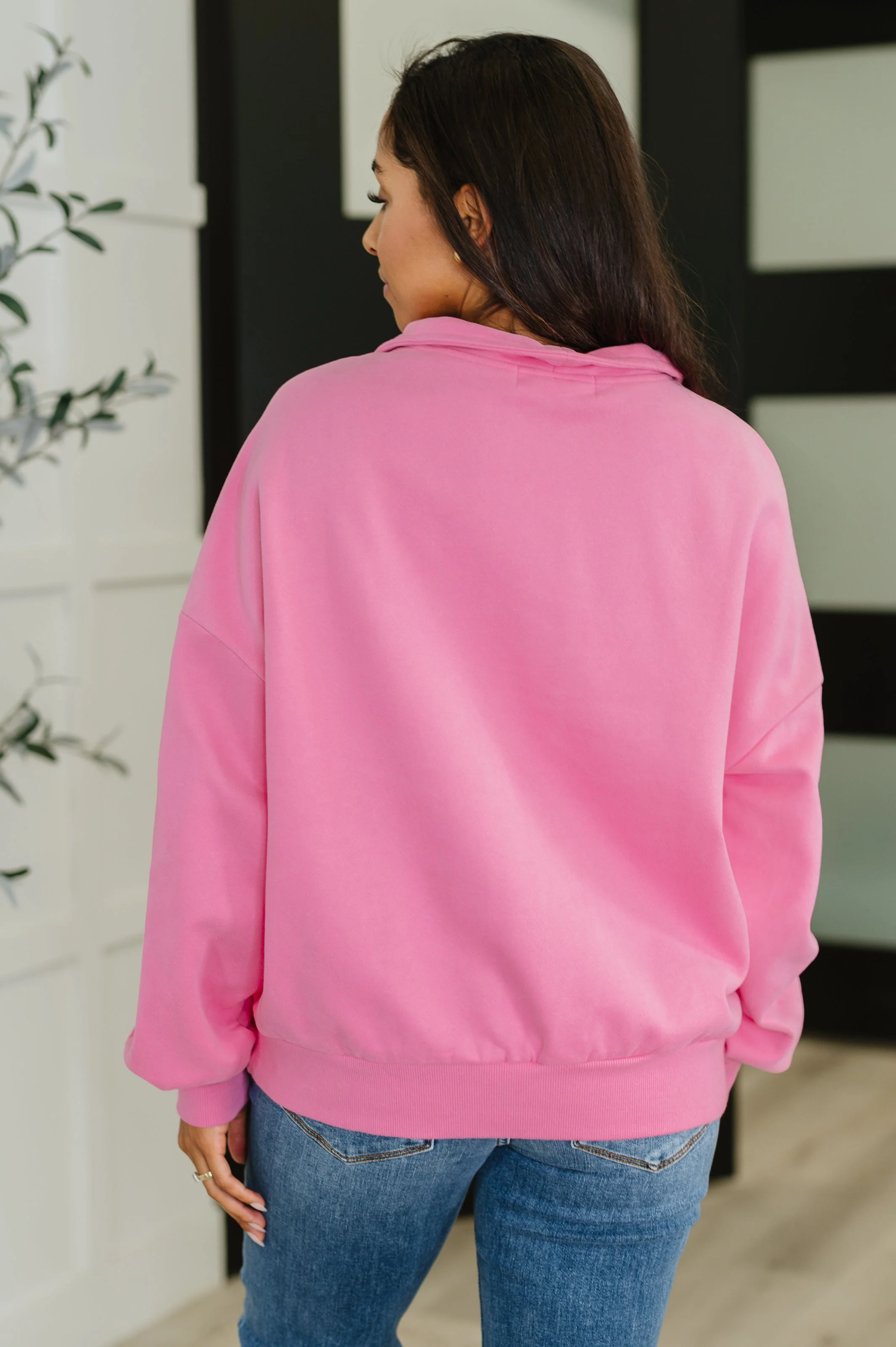 Bonbon Delight Half Zip Pullover in Pink - Image 5