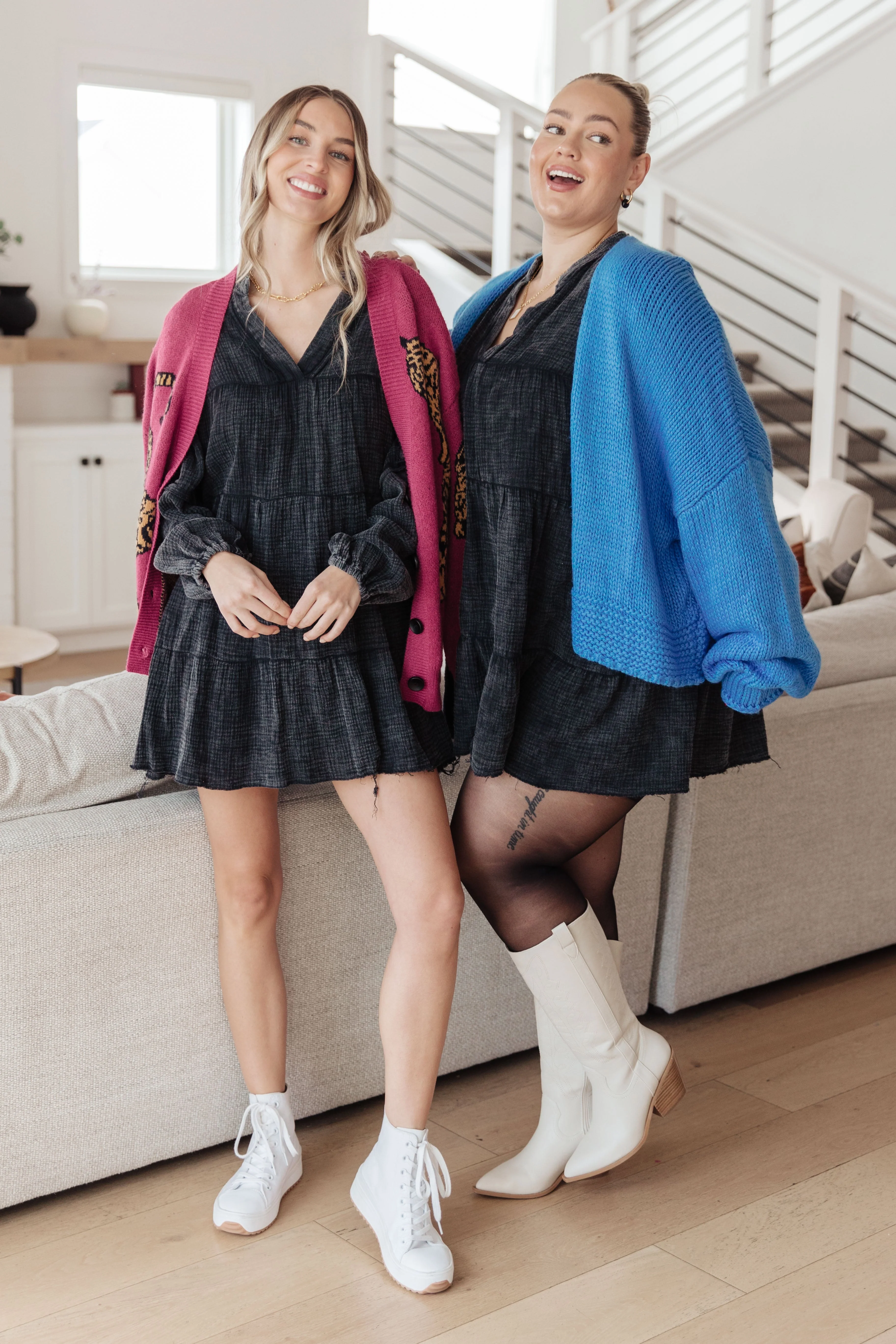 Borrowed Time Mineral Wash V-Neck Dress - Image 11