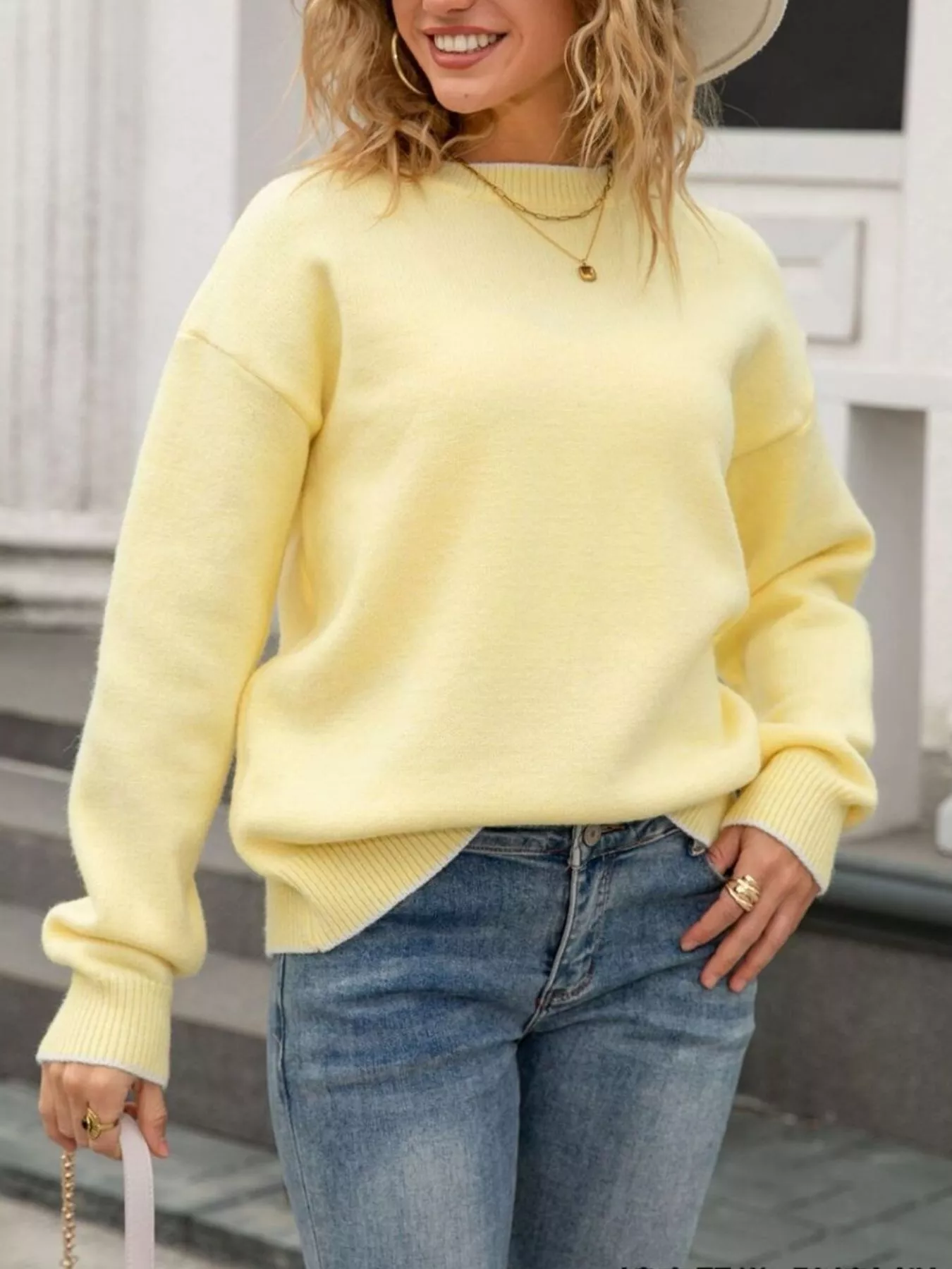 Bow-Back Round Neck Sweater - Image 2