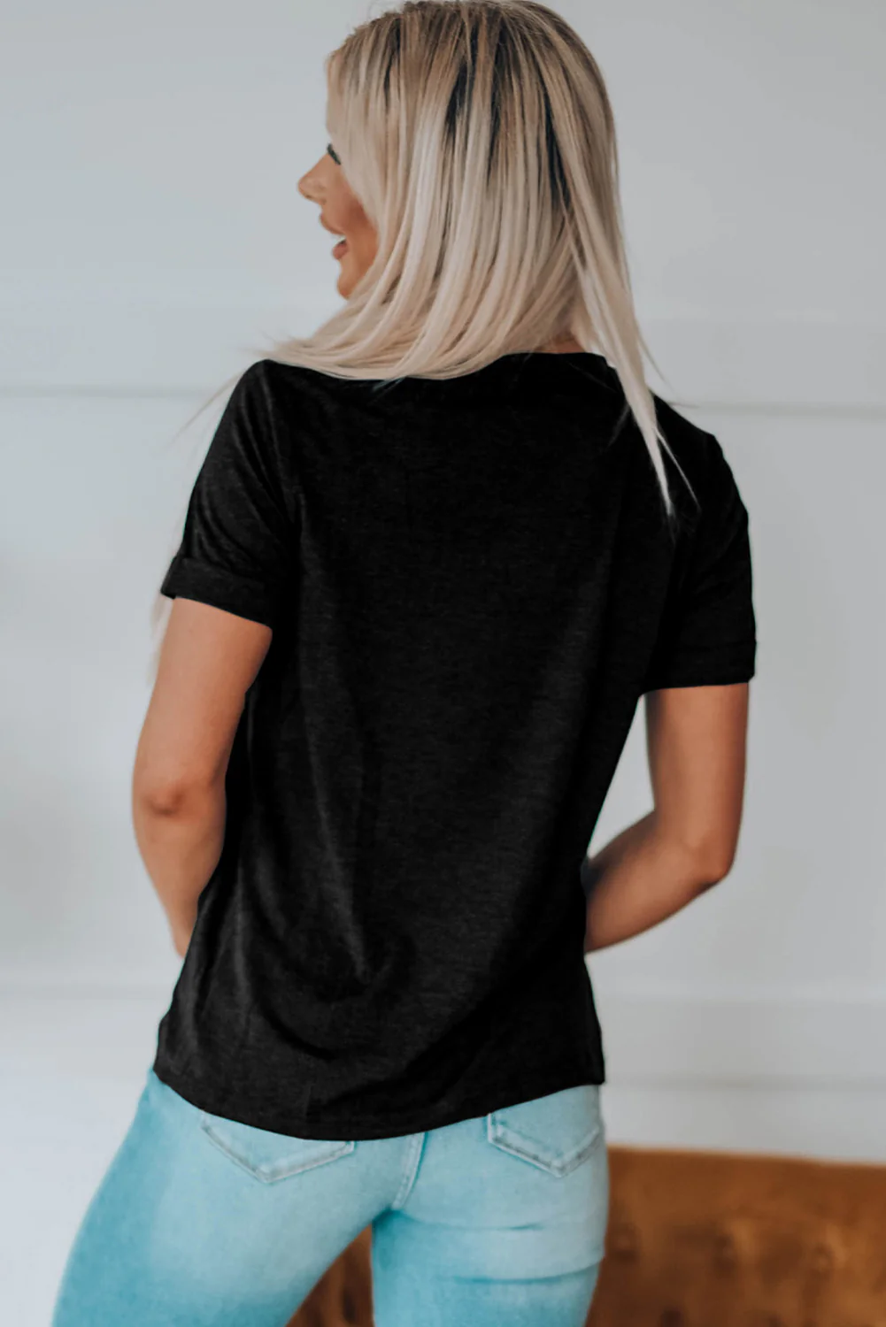 Bow & Boot Graphic Round Neck Short Sleeve T-Shirt - Image 4