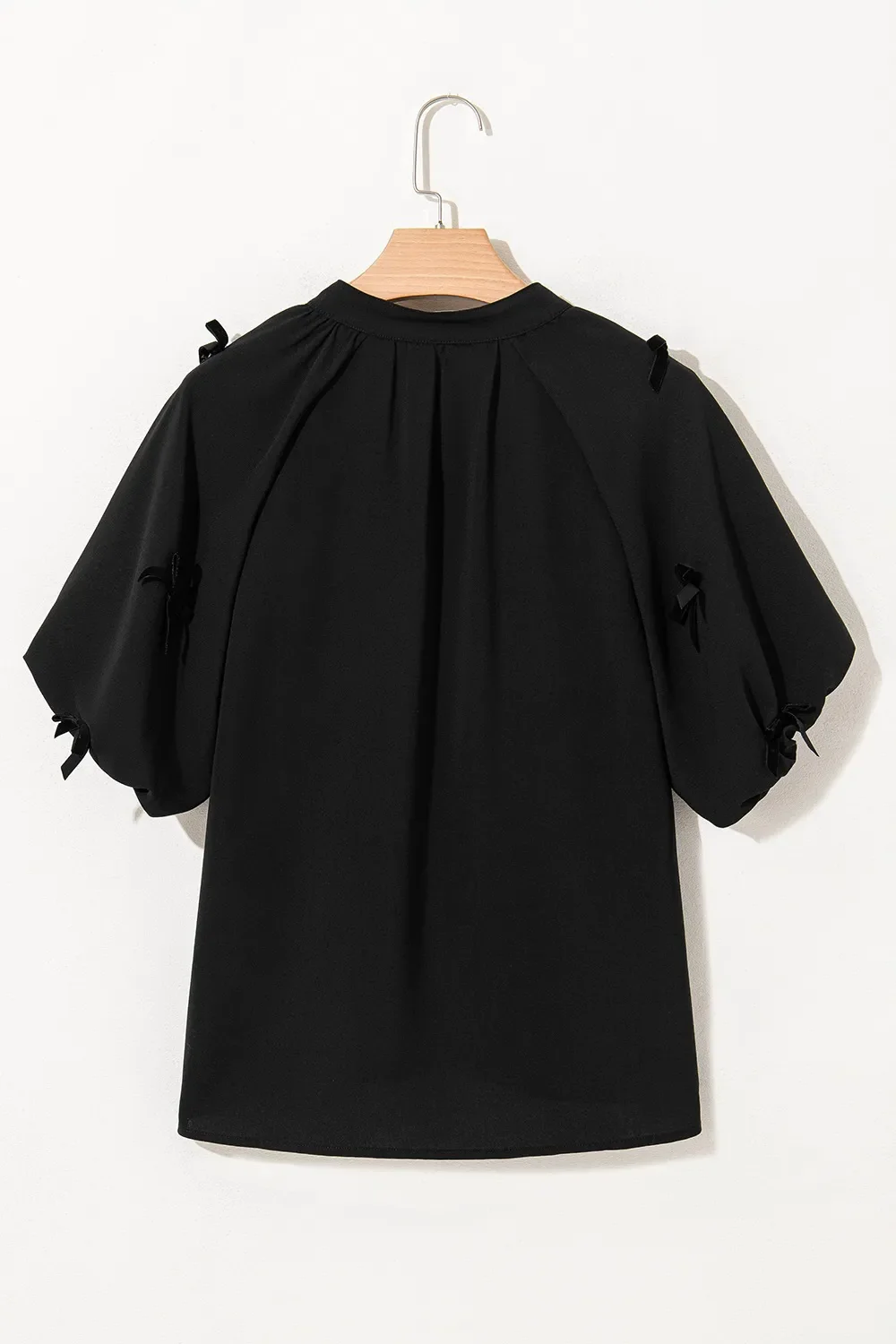 Bow Decor Puff Sleeve Blouse - Image 5