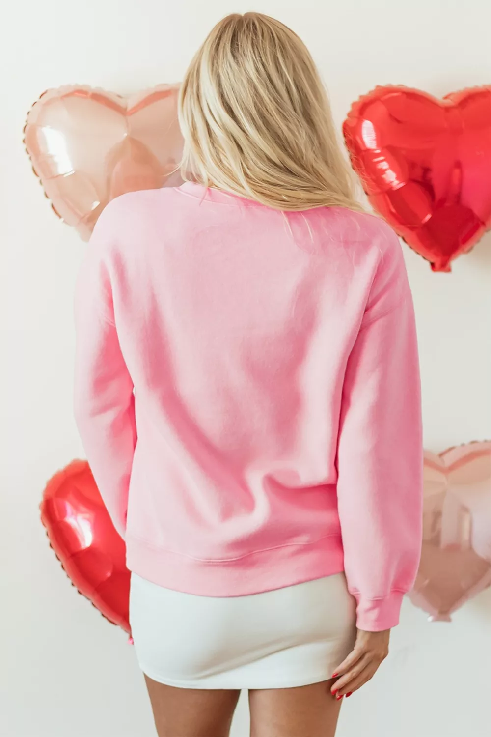 Bow Floral Printed Valentines Day XOXO Sweatshirt - Image 4