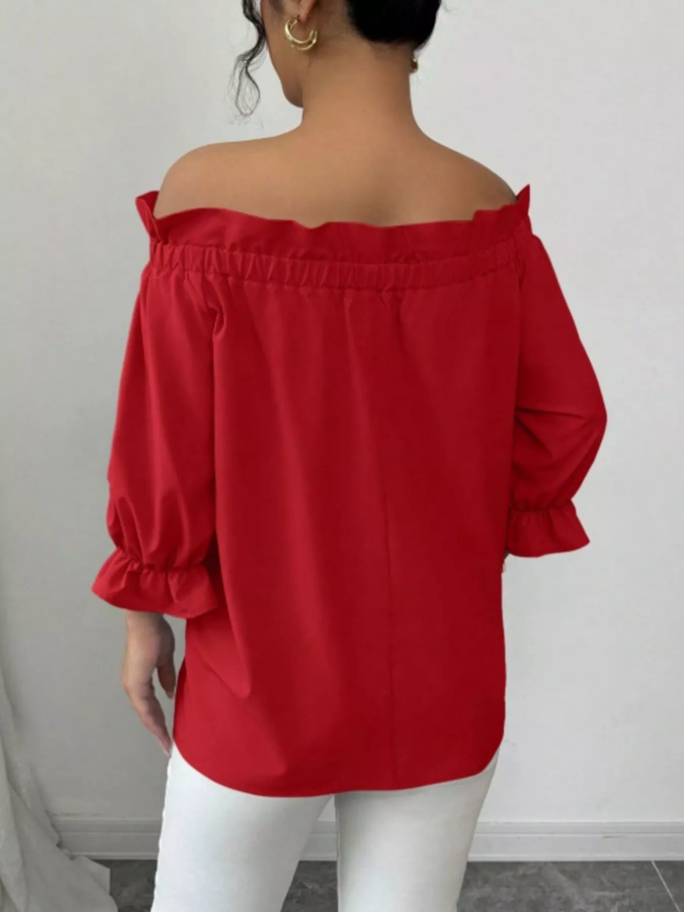 Bow Flounce Sleeve Blouse - Image 6