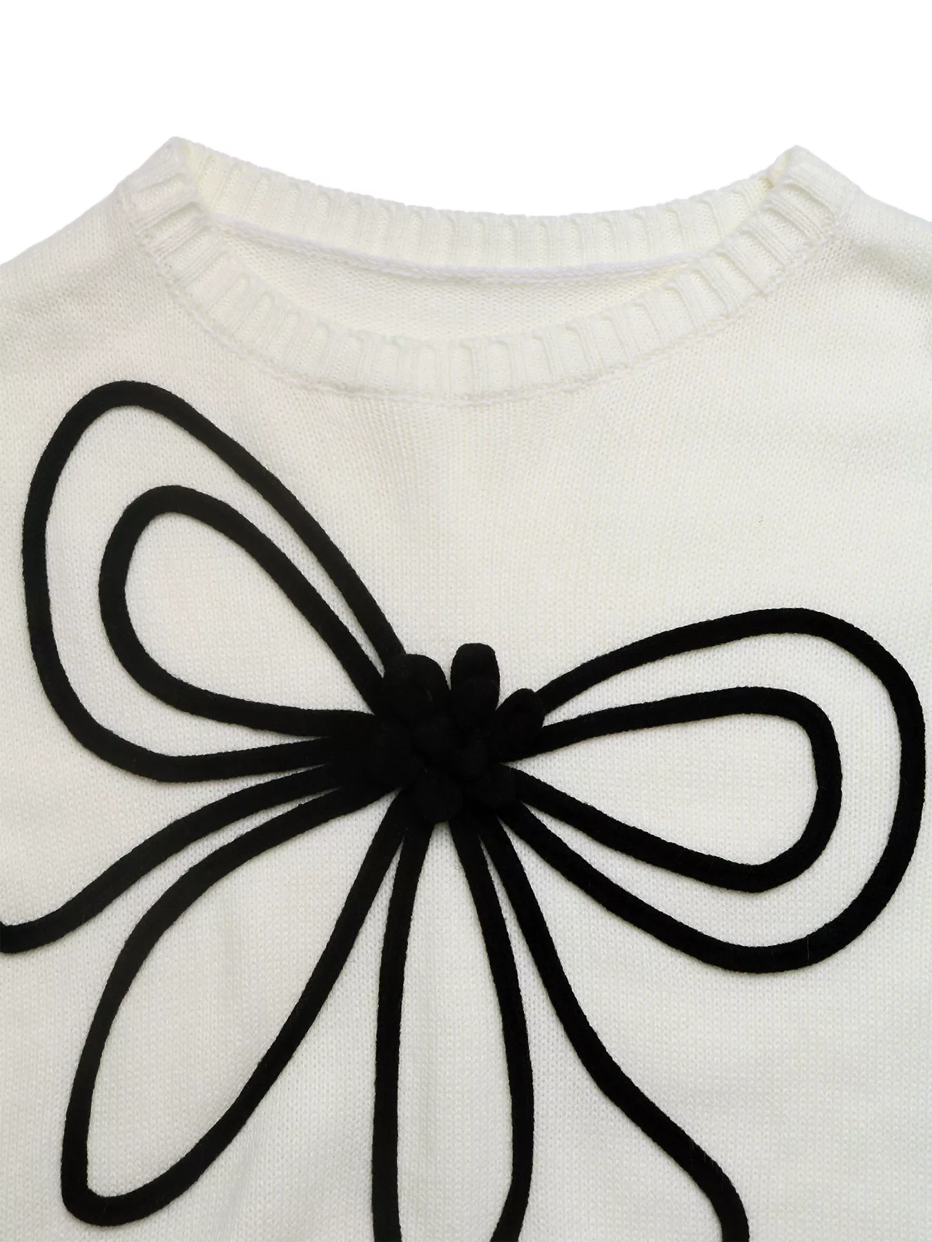 Bow Pattern Long Sleeve Sweater - Image 7