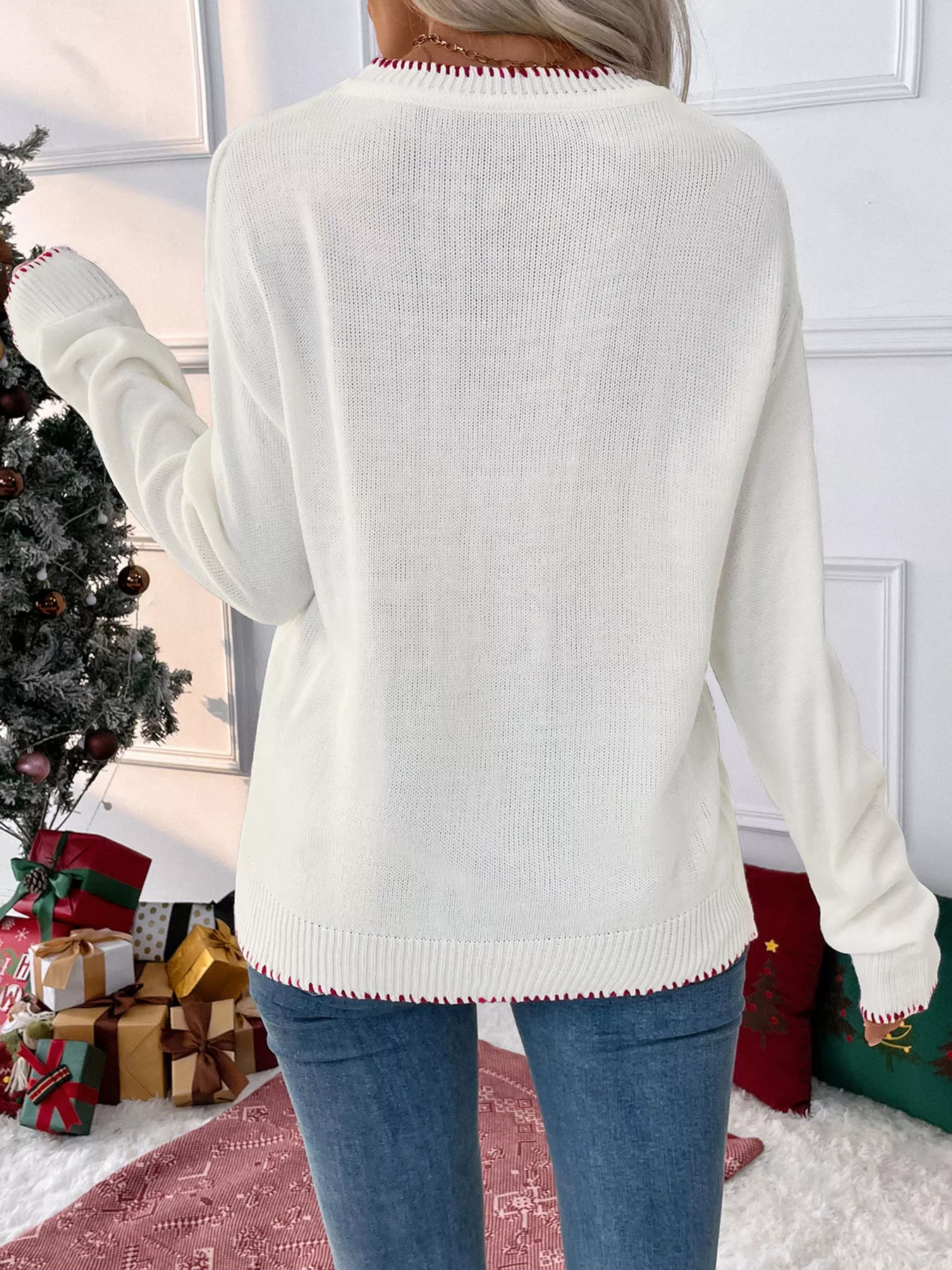 Bow Round Neck Sweater - Image 2