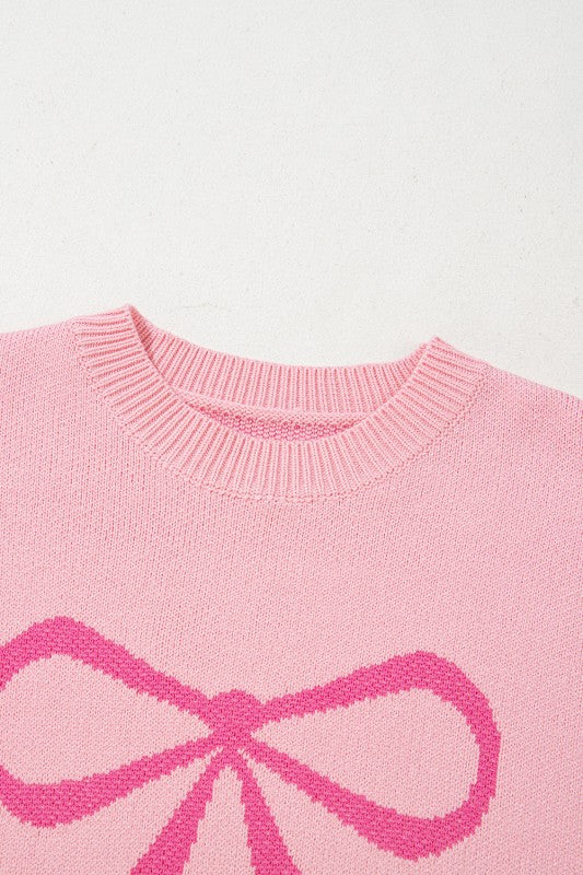 Bow Valentine Long Sleeve Crewneck Sweater - Image 3