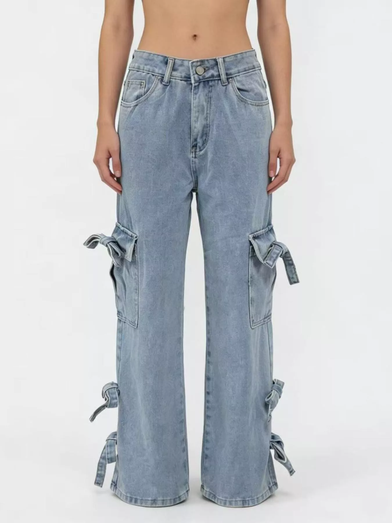 Bow Wide Leg Jeans - Image 10