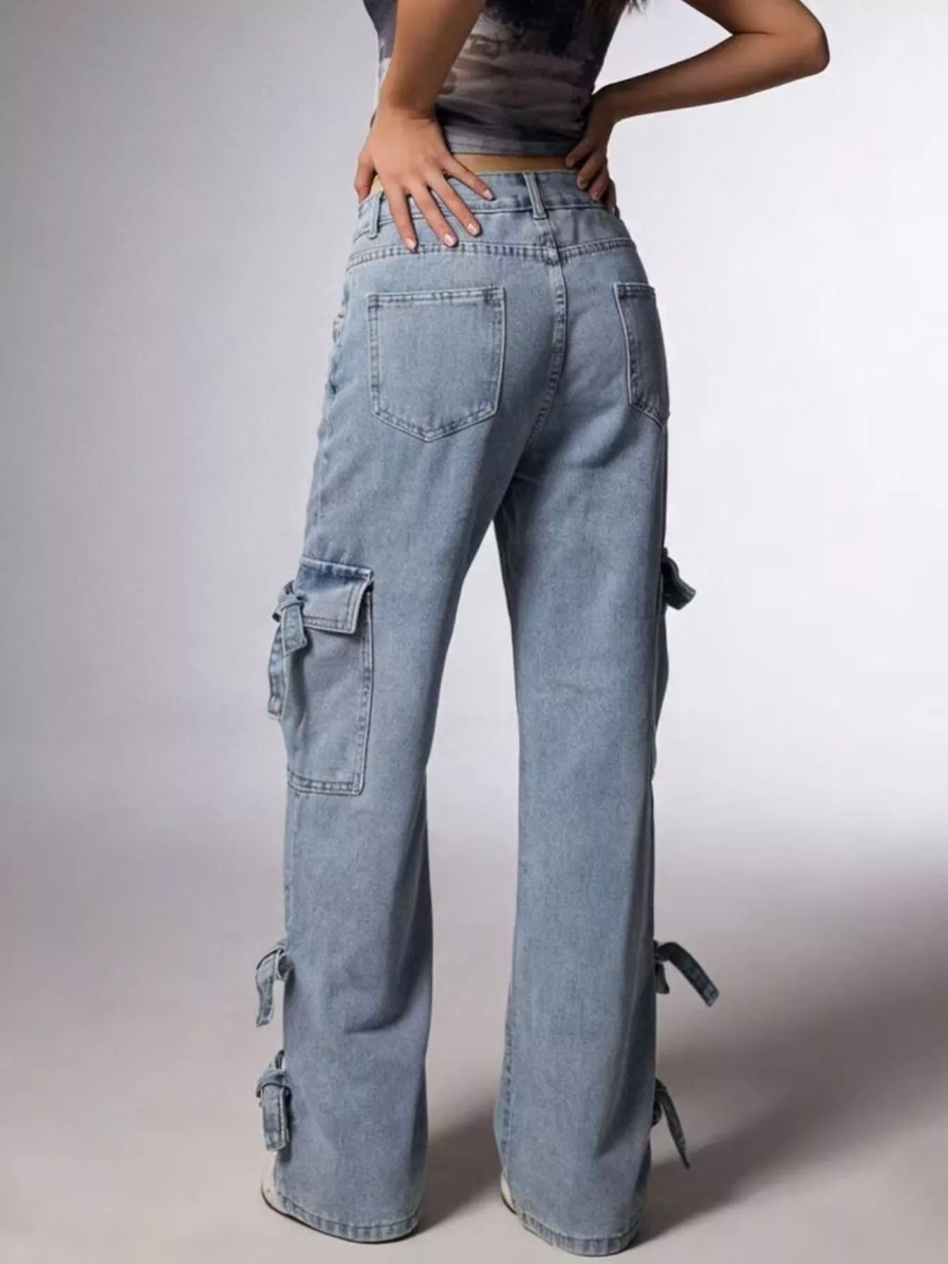 Bow Wide Leg Jeans - Image 5