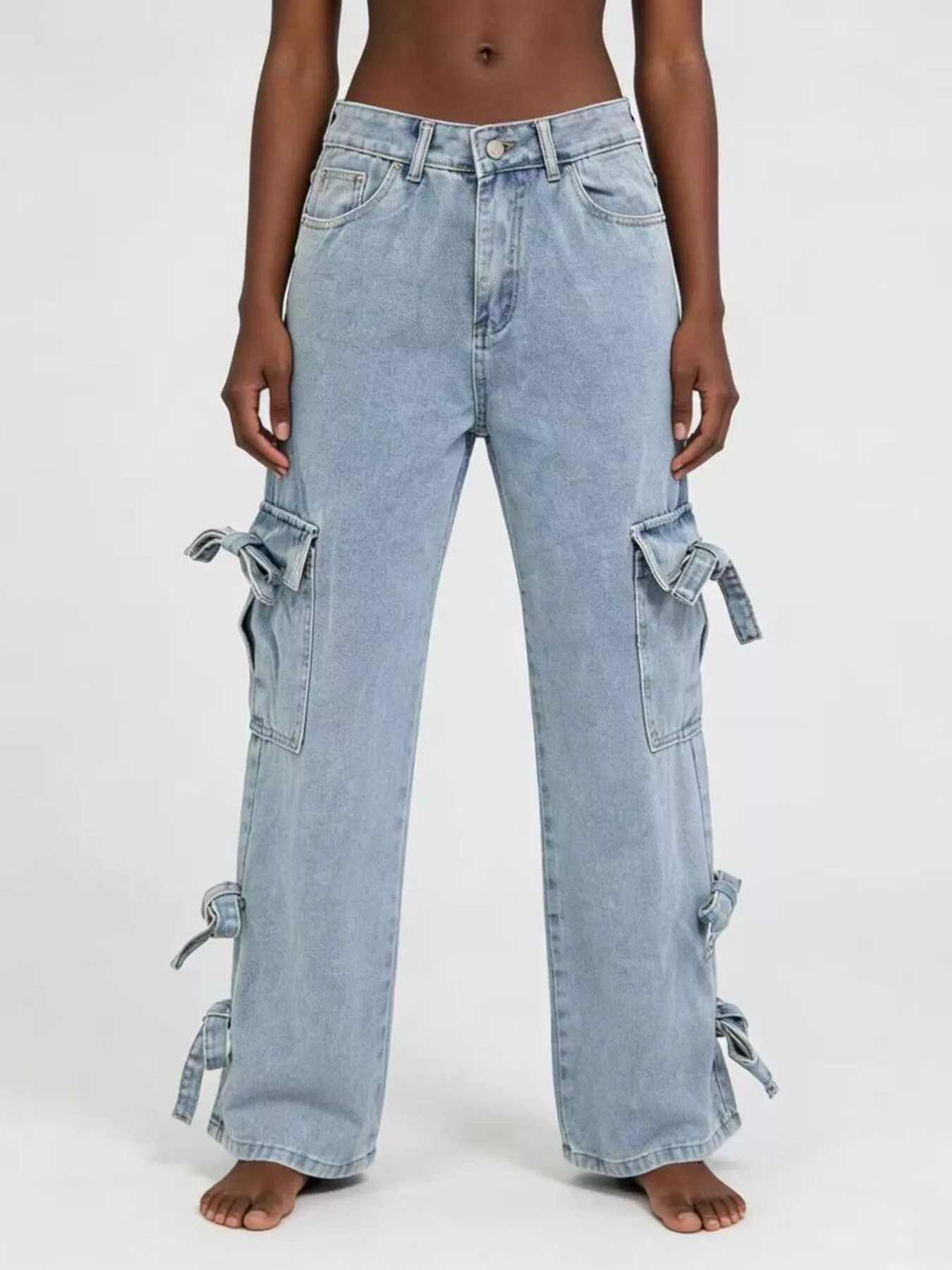 Bow Wide Leg Jeans - Image 6