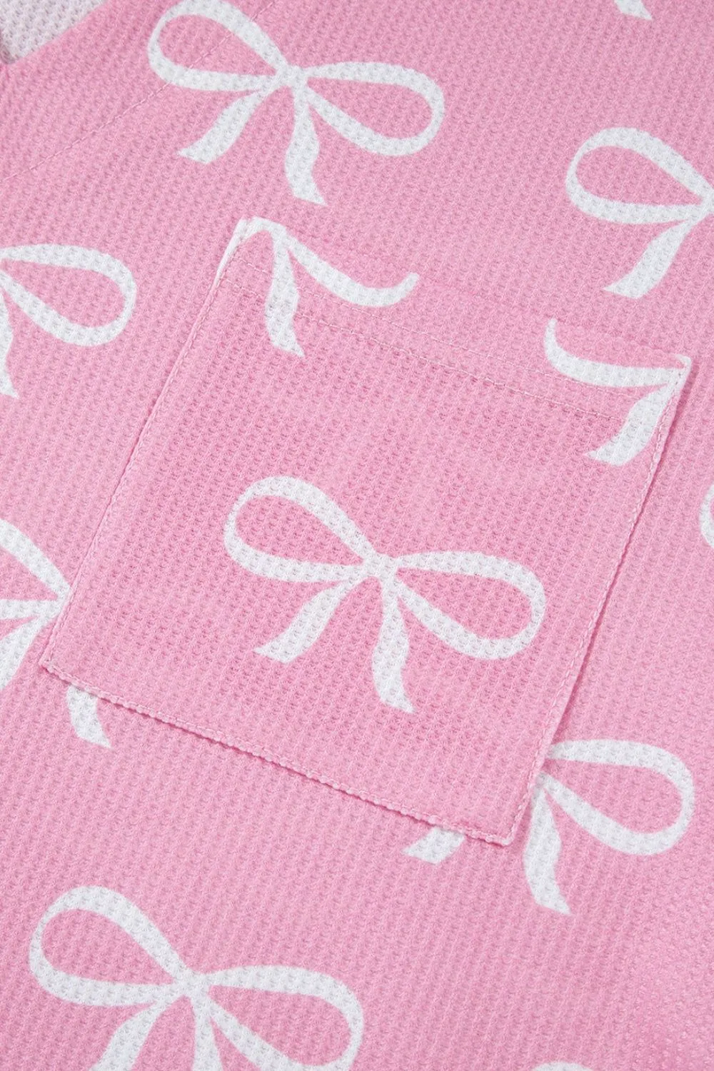 Bowknot Printed Notched T-Shirt and Shorts Set - Image 12