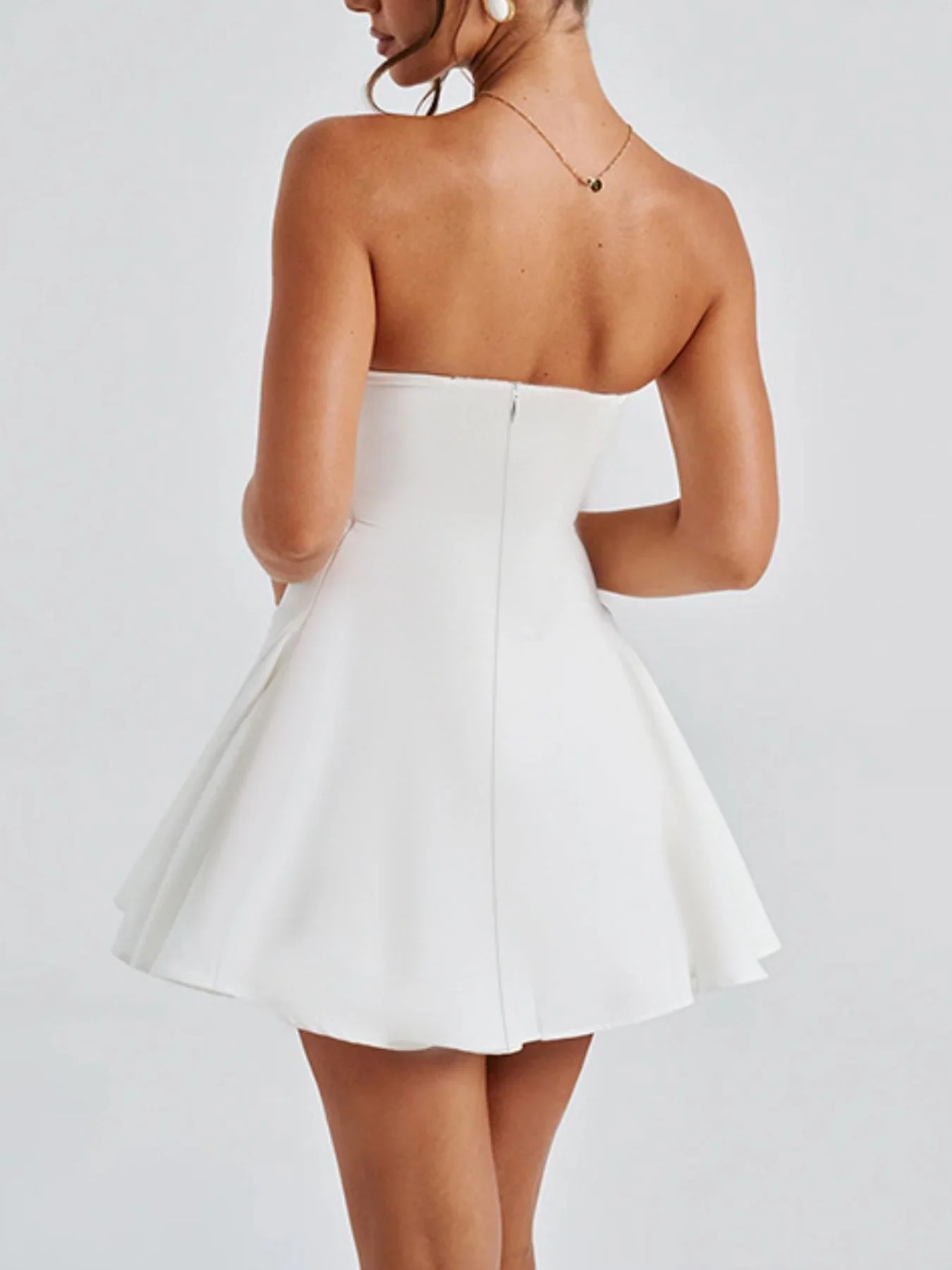 Bowknot Strapless A-Line Mini Dress - Image 3