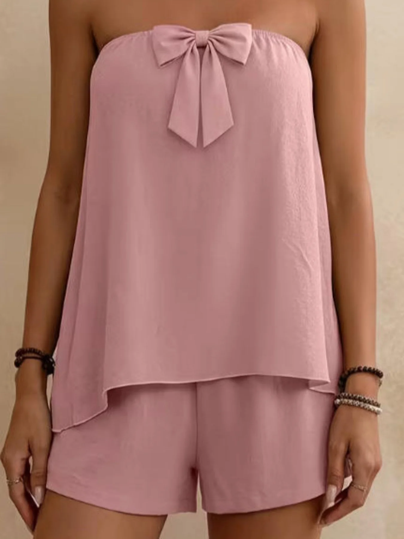 Bowknot Tube Top & Shorts Set - Image 2