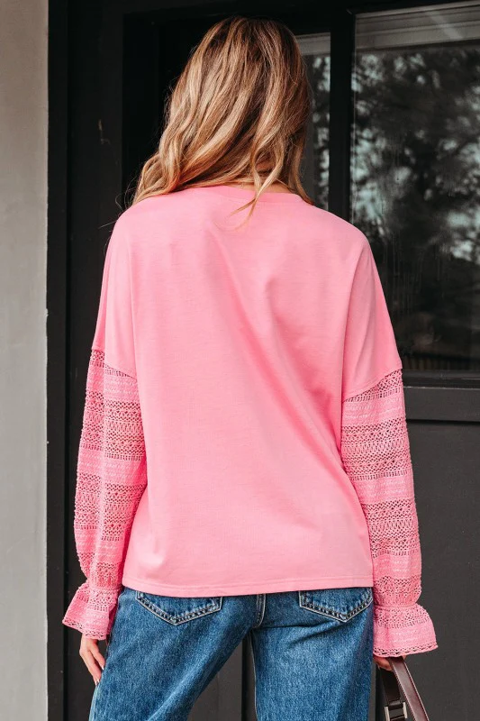 Brielle Lace Ruffled Sleeve Patchwork Loose Sweats - Image 6