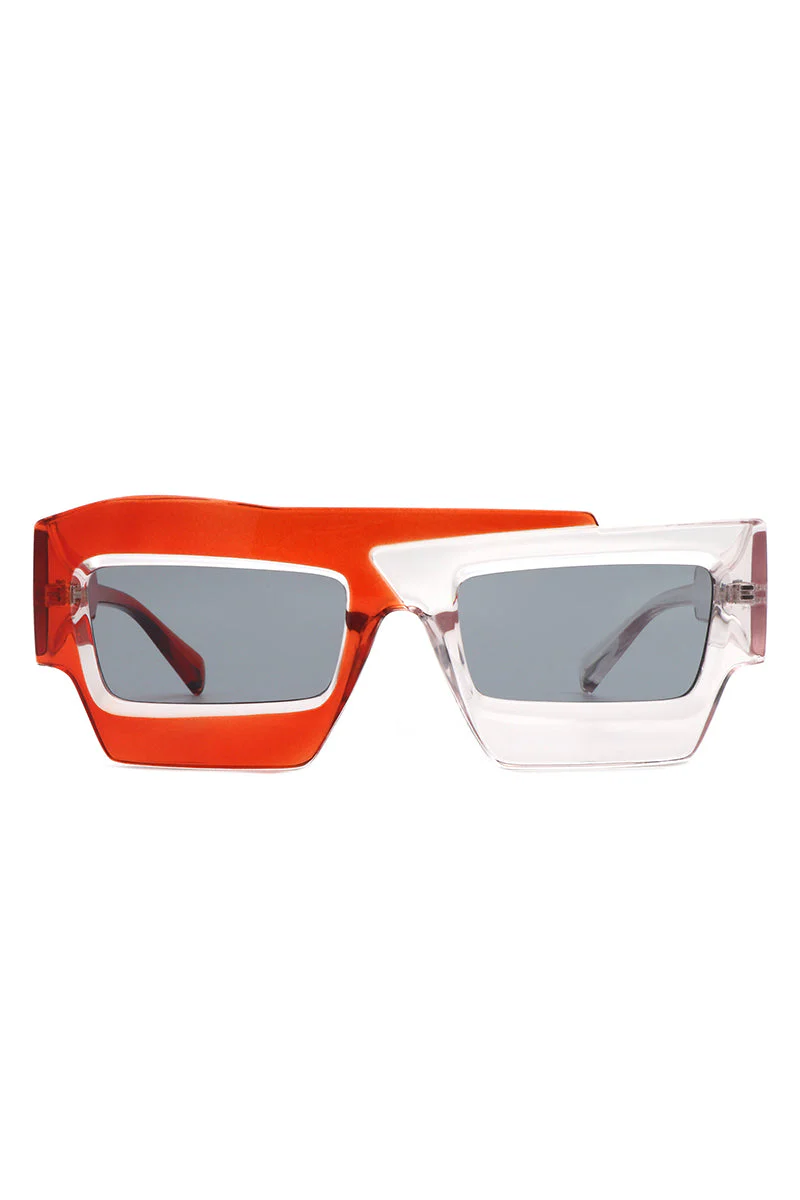 Brynden - Futuristic Square Irregular Flat Top Two-Tone Sunglasses - Image 3